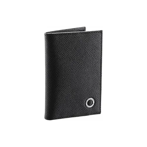 BVLGARI Рельеф Телячья Кожа Кошелек Мужской Черный