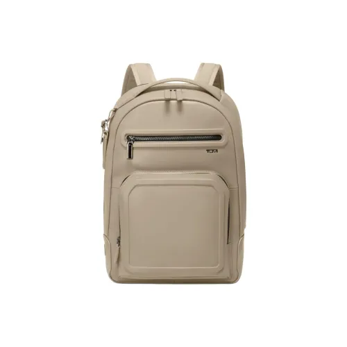 TUMI Leather Backpack Men's Limestone