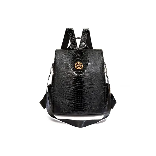 SUN EARTH U ПУ (полиуретан) Рюкзак Стандартный Женский Черный