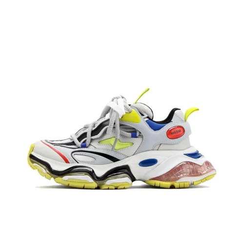 M88M Анти-скользящий и износостойкий увеличивающий высоту низкий топ кроссовки с толстой подошвой унисекс серый желтый