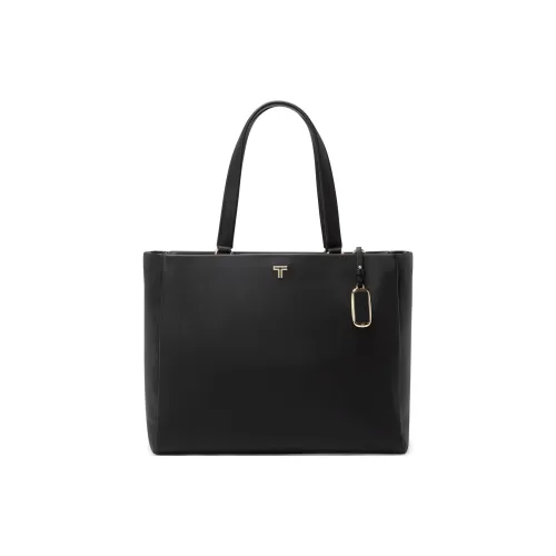 TUMI Voyageur Кожа Тоут Сумка Сумка для покупок Сумка через плечо Сумка на плечо Большая женская Черный Золотой