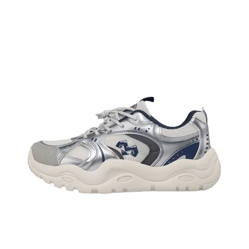 BUFFALO BOUND Противоскользящий Устойчивый к износу Легкий Низкий Топ Тяжелая Подошва Мужские Серебристо-Синие