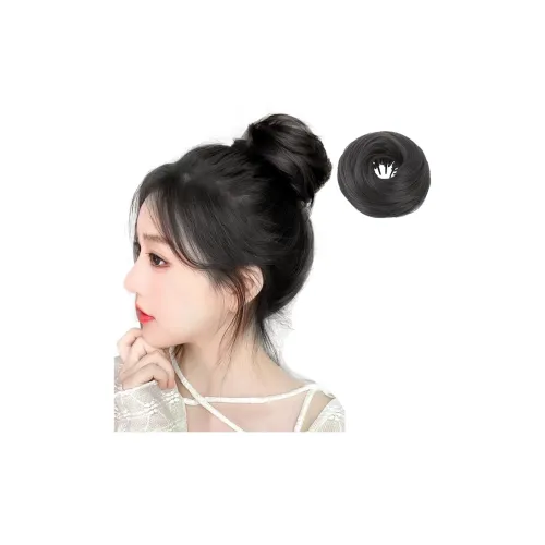 WANWANFENG Птичье гнездо Бун Позиционирование стиля Перука Резинка для волос Человеческие волосы Пончо