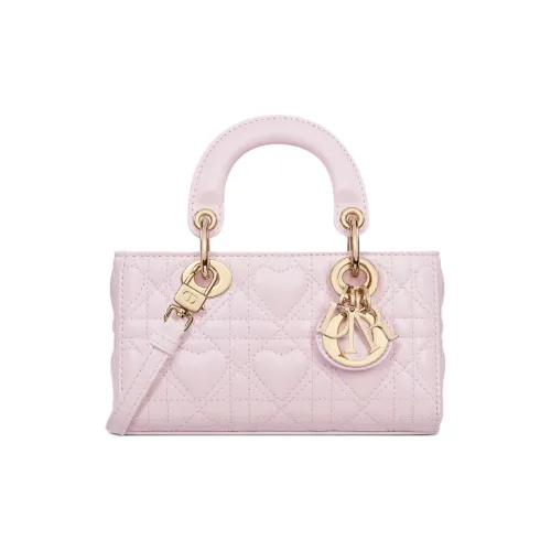 DIOR LADY D Joy Lambskin Сумка Lady Dior Сумка через плечо Сумка Extra Mini Женская Светло-розовая