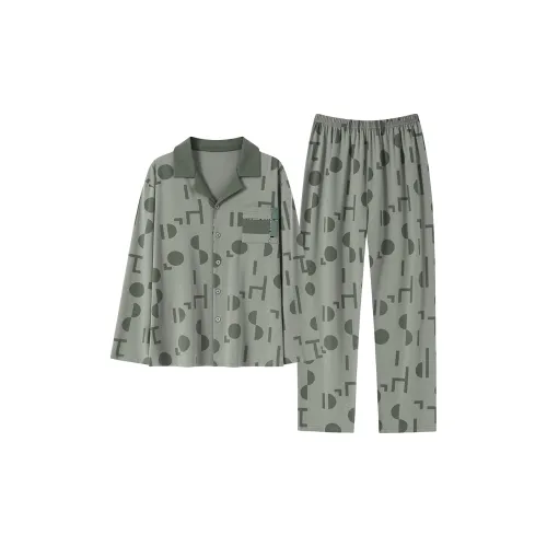 Good Fortune Пижамный комплект Мужской Серый Зеленый