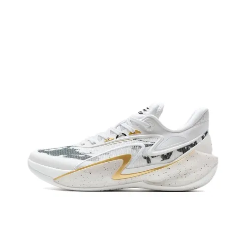 XTEP Амортизация Устойчивый к истиранию Легкий Низкий Верх Баскетбольные кроссовки Мужские Белый Черный