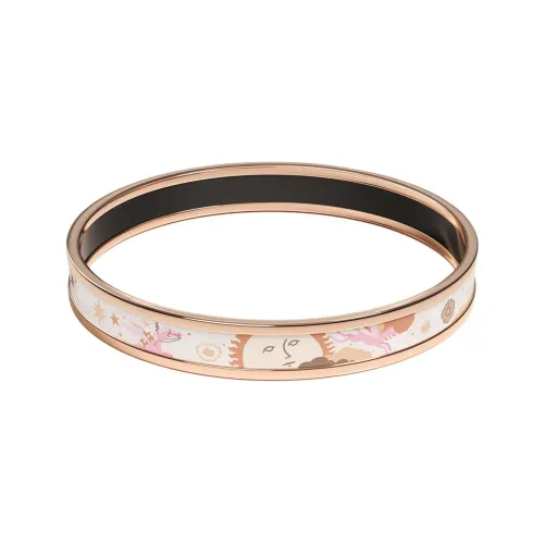 HERMES Эмаль Розовое Золото Тон Покрытие Браслеты Женские Золото