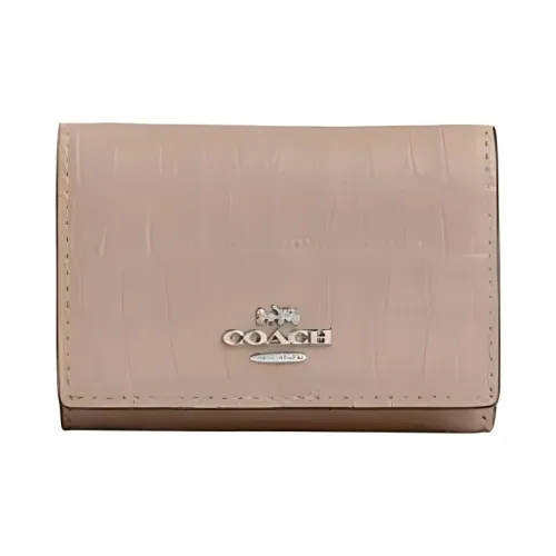 COACH Micro кожаный кошелек мини женский каменный цвет