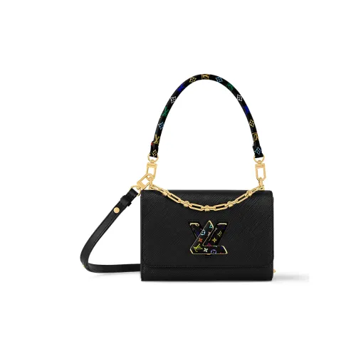 LOUIS VUITTON Takashi Murakami Коллаборация Twist Epi Коровья крупнозернистая текстура Сумка через плечо сумка среднего размера Женская Черная