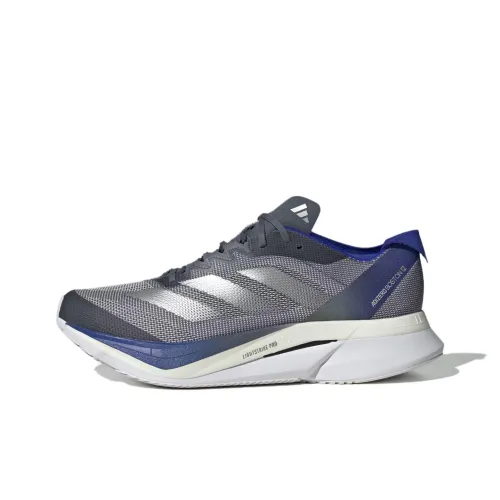 Adidas Adizero Boston 12 Беговые кроссовки Низкий топ Серый Серебряный Синий Мужской