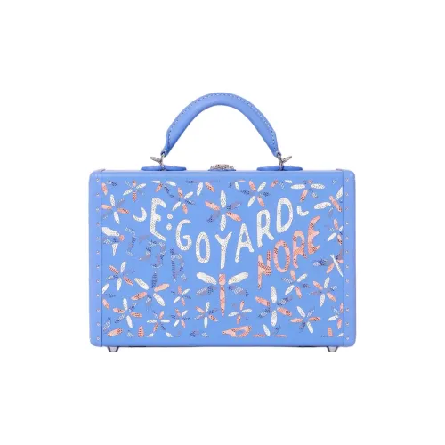 GOYARD Grand Hôtel Воловья кожа Пэчворк Холст Твердый Чехол Сумка Женская Синий