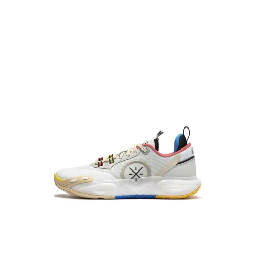 LINING YOUNG Дышащий и Износостойкий Низкий Топ Детские Баскетбольные Кроссовки Белый Детский