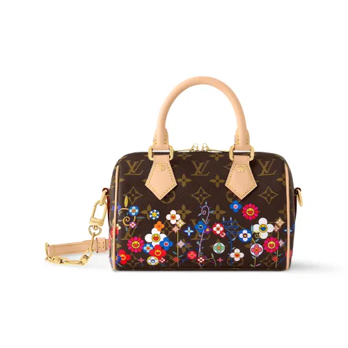 LOUIS VUITTON Takashi Murakami Коллаборация Холст Canvas Кожаная отделка Сумка через плечо Сумка Женская Коричневый