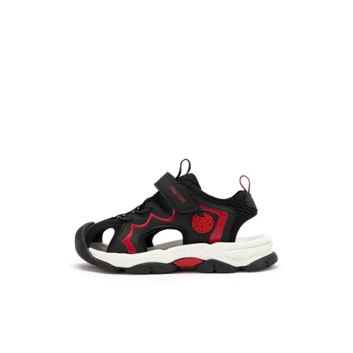 XTEP Slip-resistant и дышащий низкий топ детские сандалии черный железный красный детский