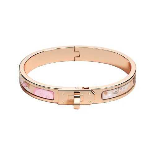 HERMES Эмаль Розовое Золото Тон Покрытие Браслеты Женские Золото