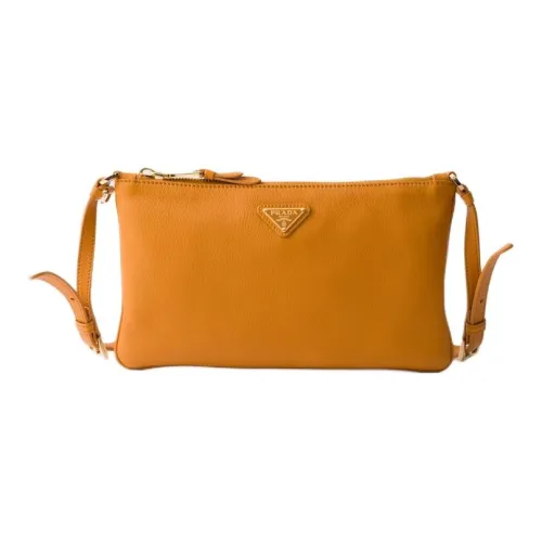PRADA Сумка через плечо из телячьей кожи женская оранжевая