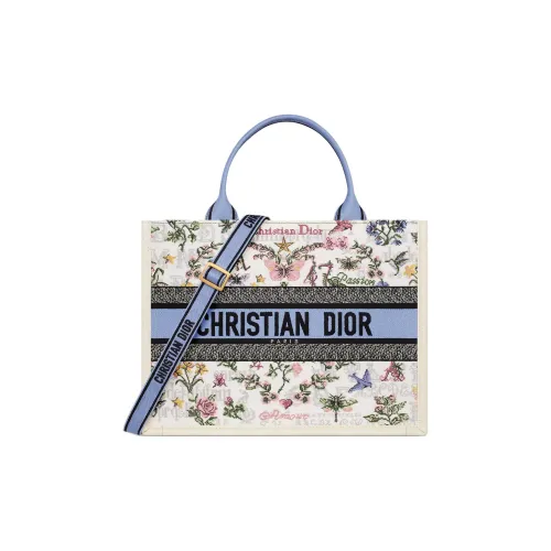 DIOR BookTote Хлопок Тоут Сумка Сумка для покупок Сумка Средний Women's White
