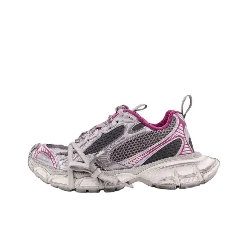 Balenciaga 3XL Низкий Топ Толстая Подошва Кроссовки Женские Серебряные Розовые