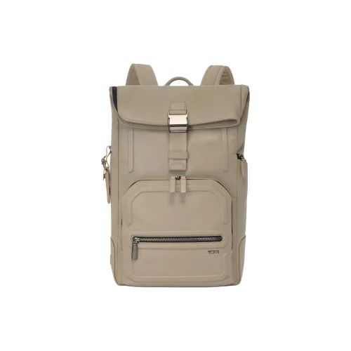 TUMI Leather Backpack Men's Lime Gray