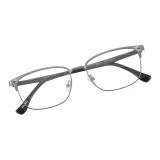 Брушированный серебряный-C02 & Защита от синего света, 0 диоптрий, линзы без диоптрий