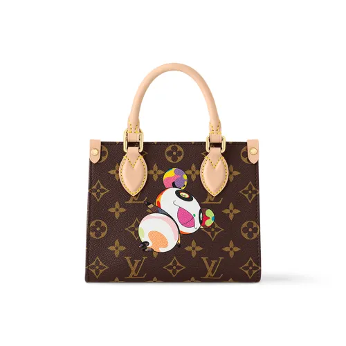 LOUIS VUITTON Takashi Murakami Коллаборация ONTHEGO Покрытый холст Сумка Женские Коричневый