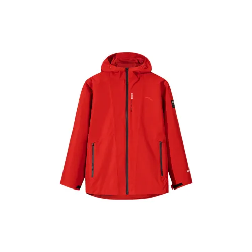 Anta Variety Тренировки Коллекция Офис Повседневный Водонепроницаемый Ветровка Мужской Классический Красный