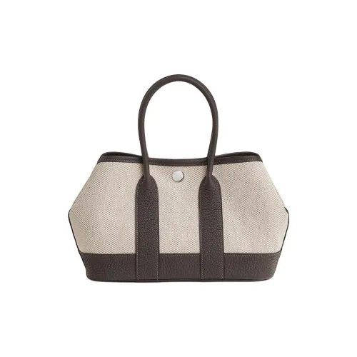 HERMES Холст с кожей Сад Сумка Сумка через плечо Сумка Мини Женская Светлый Бежевый Бежевый Эбеновый