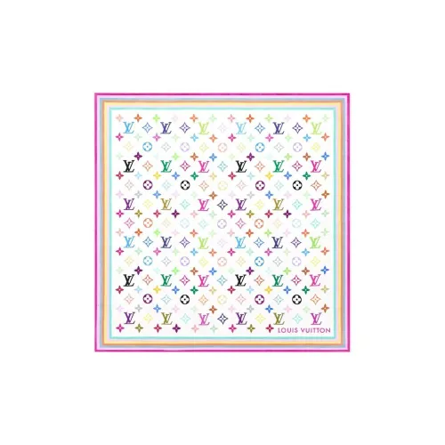 LOUIS VUITTON Шелк Хлопковый шелк Шарфы Женские Белые