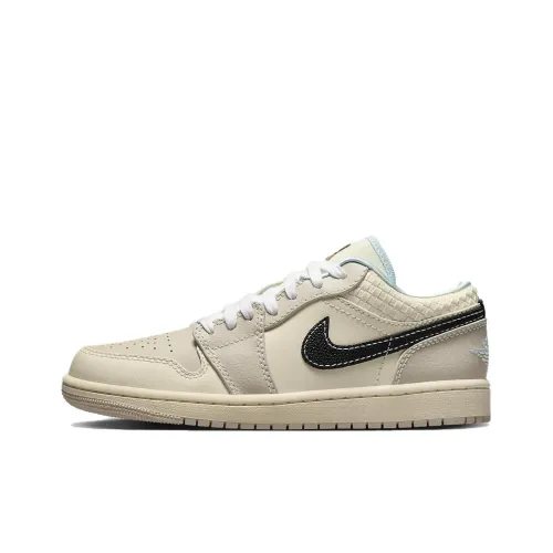 Jordan Air Jordan 1 Винтажные баскетбольные кроссовки Low Топ Бежево-коричневый Женские