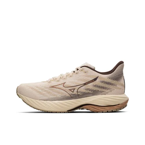 Кроссовки для бега Mizuno Wave Rider 28, низкий топ, бежевый/коричневый, унисекс