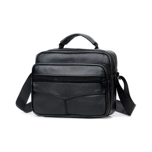 GEERDUN Корова Кожа Одно Плечо Сумка Унисекс Черный