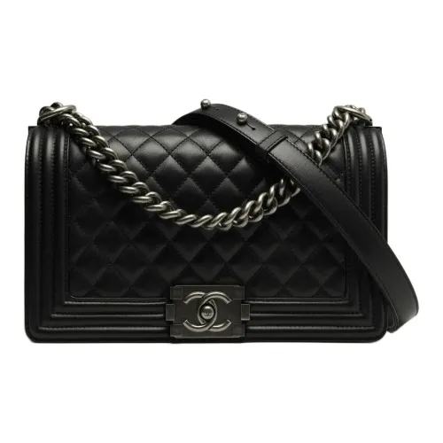 CHANEL Телячья кожа Сумка через плечо Средняя Женская Черная