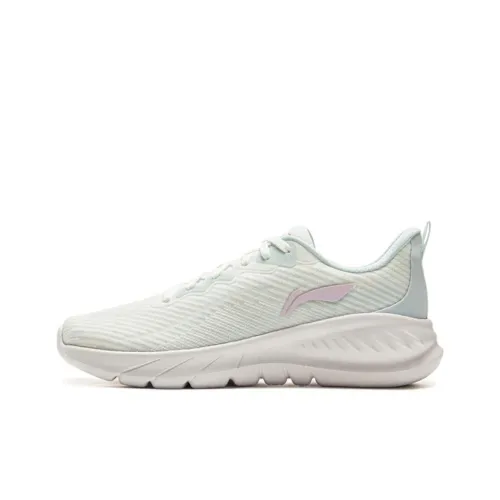 LiNing EasyFit Fle Slip-resistant Abrasion-resistant Low Top Casual Running Shoes Women's White Blue Лининг EasyFit Fle Противоскользящий Устойчивый к истиранию Низкий Топ Повседневные Беговые Кроссовки Женские Белый Синий