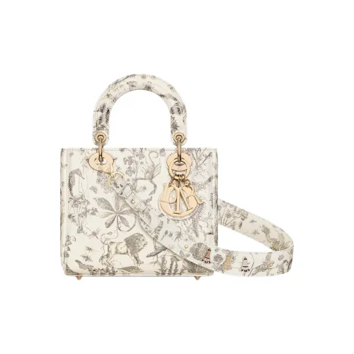 DIOR Lady Dior My ABCDior Телячья кожа Сумка Lady Dior Тоут Сумка Сумка для покупок Сумка на плечо Сумка Маленькая Женская Экрю