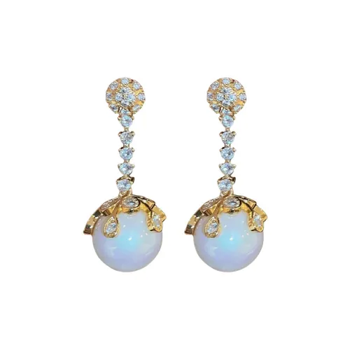 Drejew Серьги из меди с цирконием искусственным жемчугом женские