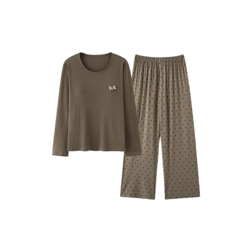 XIAFENYAN Пижамный комплект женский коричневый
