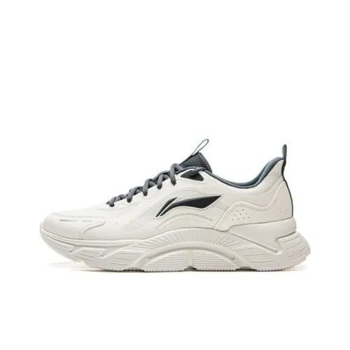 LINING Легкий и Воздушный Низкий Топ Спринт Беговые Кроссовки Мужские Туманно-Белый