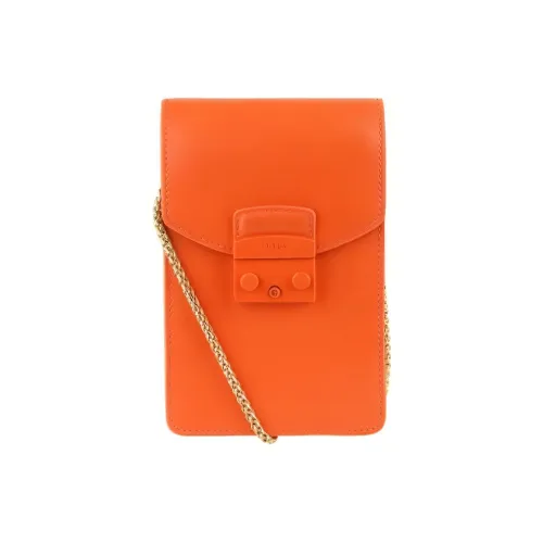 Furla Metropolis Collection Чехол для телефона из кожи Сумка через плечо Мини Женский Апельсин