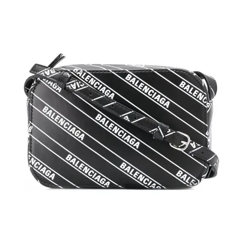 Balenciaga Телячья кожа Camera Сумка Плечевая сумка Женская Черная и Белая