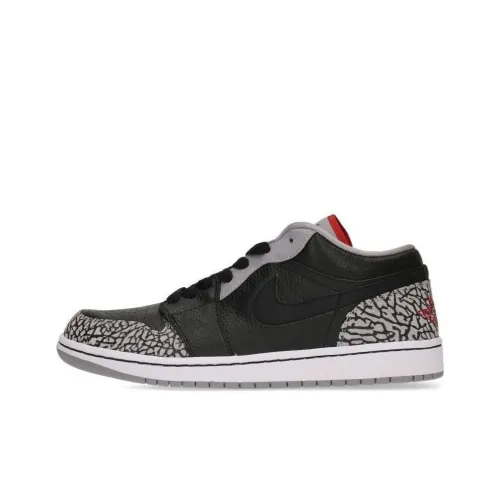Jordan Air Jordan 1 Slip-resistant Abrasion-resistant Low-top Скейтбординг Кроссовки Unisex Черный Серый