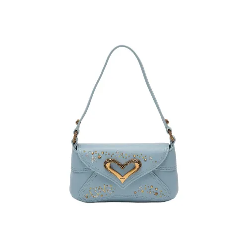 PINKO Естественная кожа сумка через плечо женская светло-синяя