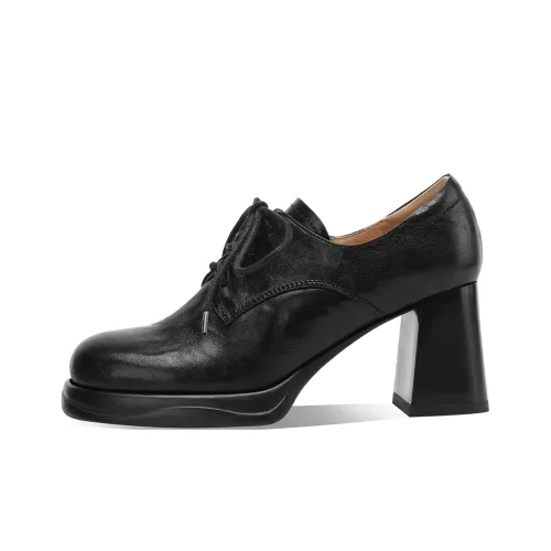 BOERDIQI Грубый каблук Высокие каблуки 7 см Женские Черный