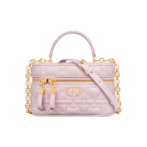 DIOR Caro Lambskin Makeup Bag Сумка через плечо Сумка Mini Женская Розовая