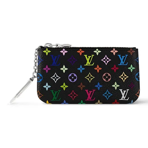 LOUIS VUITTON Takashi Murakami Коллаборация Покрытый холст Монетница Унисекс Черный