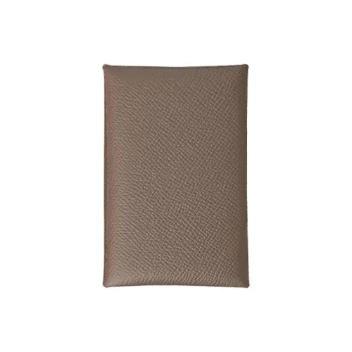 HERMES Calvi Epsom Телячья кожа Держатель для визиток Кошелек Мелочь Кошелек Картхолдер Женские M8 Gris Asphalte Асфальтовый серый