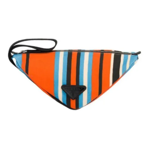 PRADA Triangle Холст Сумка Клатч Мужской Оранжевый