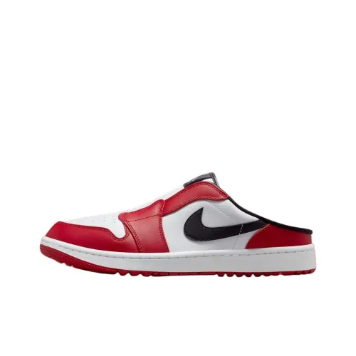 Jordan Air Jordan 1 Golf Shoes Низкий Топ Красный Белый Унисекс