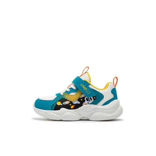 XTEP Устойчивый к истиранию Низкий верх Детские повседневные туфли Сапфирово-синий Парусно-белый Для детей 3-7 лет