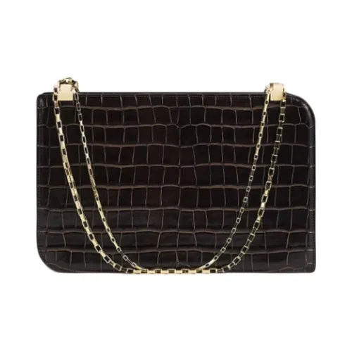 TOTEME Сумка через плечо из коровьей кожи среднего размера женская темно-коричневая