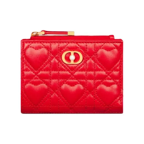 DIOR Jolie Lambskin Wallet Women's Red